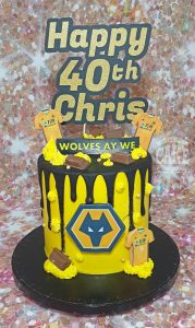 wolves FC drip cake - tamworth