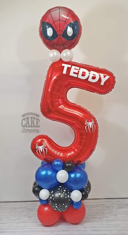 luxury 5th birthday balloon display spiderman theme - Tamworth