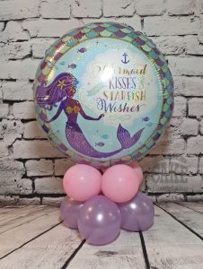 mermaid theme childrens birthday balloon table display - Tamworth