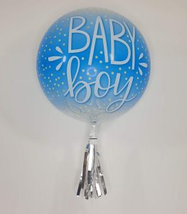 baby boy bubble balloon with tassel - Tamworth