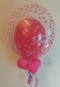 balloon inside a bubble pink happy birthday - tamworth