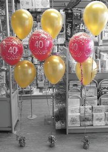 bunches of 3 latex balloons pink and gold 40th birthday 0 Tamworth