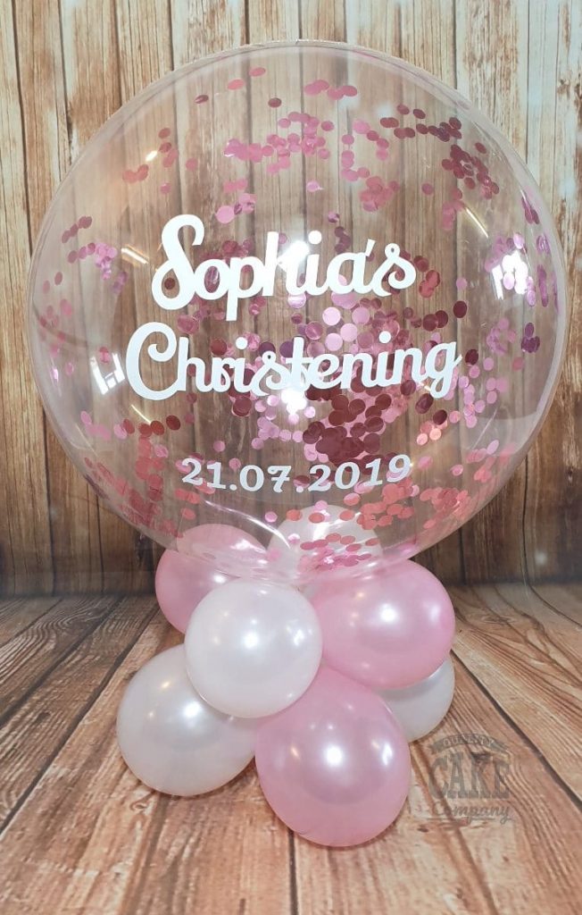 personalised bubble confetti table display christening - Tamworth