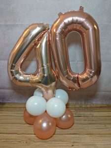 40th birthday rose gold table balloon display - Tamworth