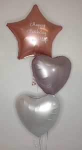 personalised rose gold birthday balloon bunch - Tamworth