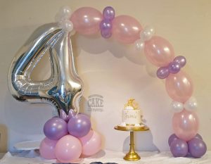 children's 4th birthday quicklink balloon arch - Tamworth