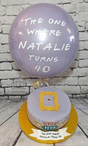 FRIENDS theme orb balloon and matching cake - Tamworth