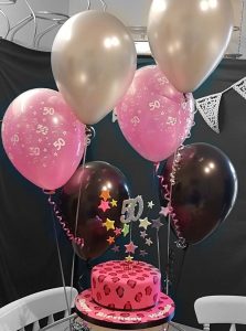 brght 50th birthday latex balloons - tamworth