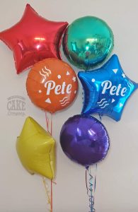 rainbow 90s theme birthday balloons - Tamworth