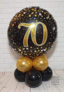 70th birthday balloon table display - Tamworth