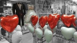 wedding red and white heart shape balloons - Tamworth