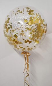 gold confetti 30th birthday personalised balloon - Tamworth