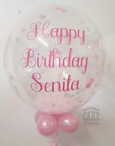 pink personalised confetti balloon - Tamworth