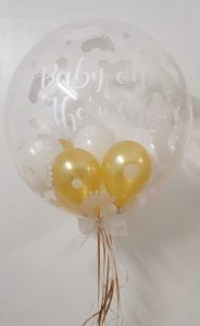 Baby shower gold gumball bubble balloon - Tamworth