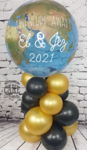 globe travel personalised balloon display - Tamworth