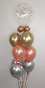 bunch of 9 latex chrome balloons with bubble balloon - Tamworth