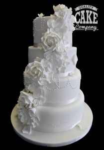 classic white wedding four tier floral cascade Tamworth West Midlands Staffordshire