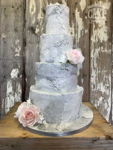 concrete effect wedding cake with roses four tier Tamworth West Midlands Staffordshire