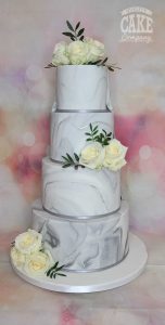four tier grey marble minon front view wedding cake Tamworth West Midlands Staffordshire