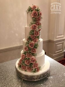 four tier large rose cascade wedding Tamworth West Midlands Staffordshire
