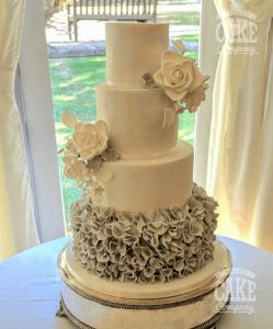 four tier soft blue ruffles wedding cake Tamworth West Midlands Staffordshire