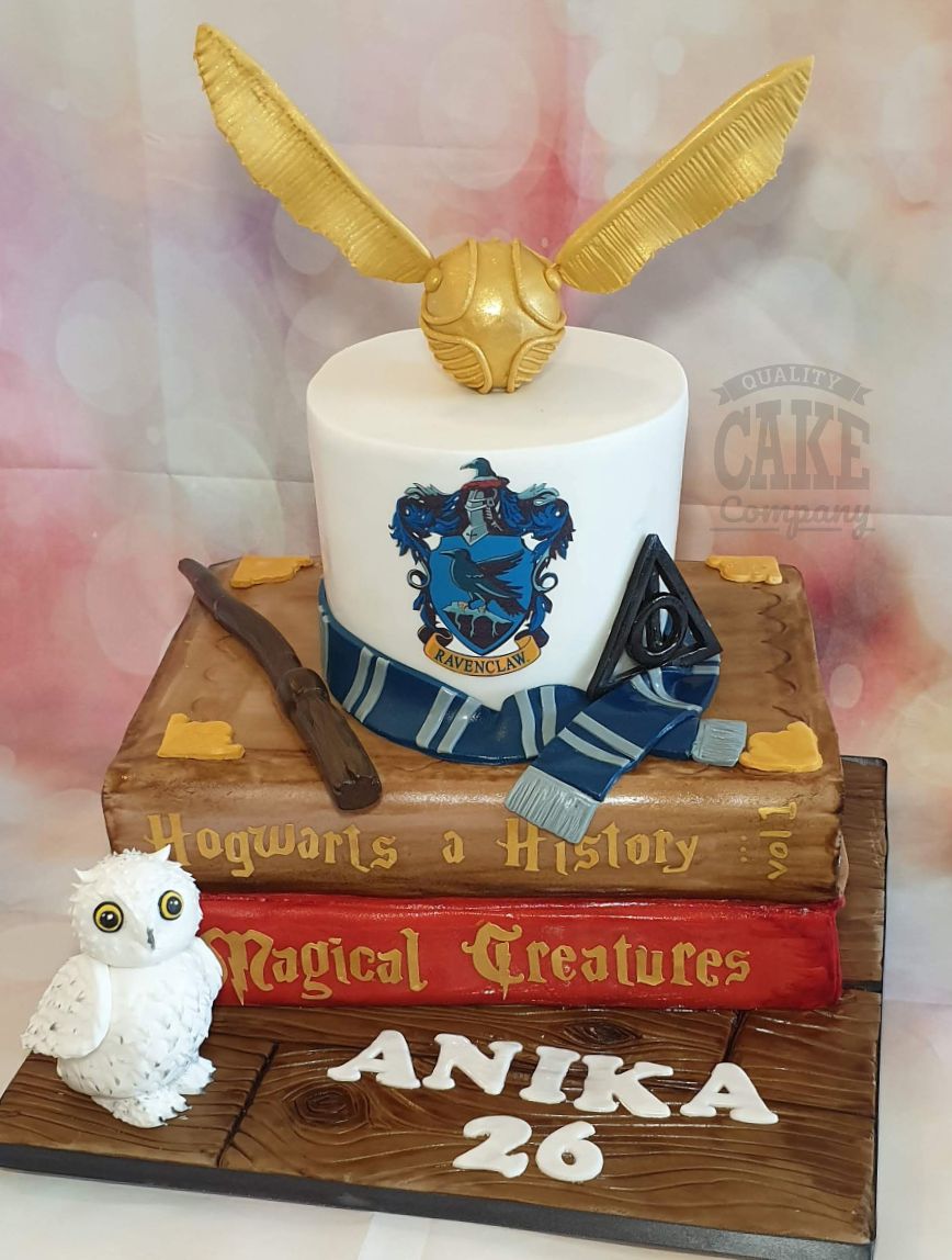 Sandra Bakes Cakes - A simple Harry Potter cake to celebrate a wizarding  fan's birthday! Crushed Oreos between layers of vanilla cake and  buttercream! Fondant and modeling chocolate details to finish it
