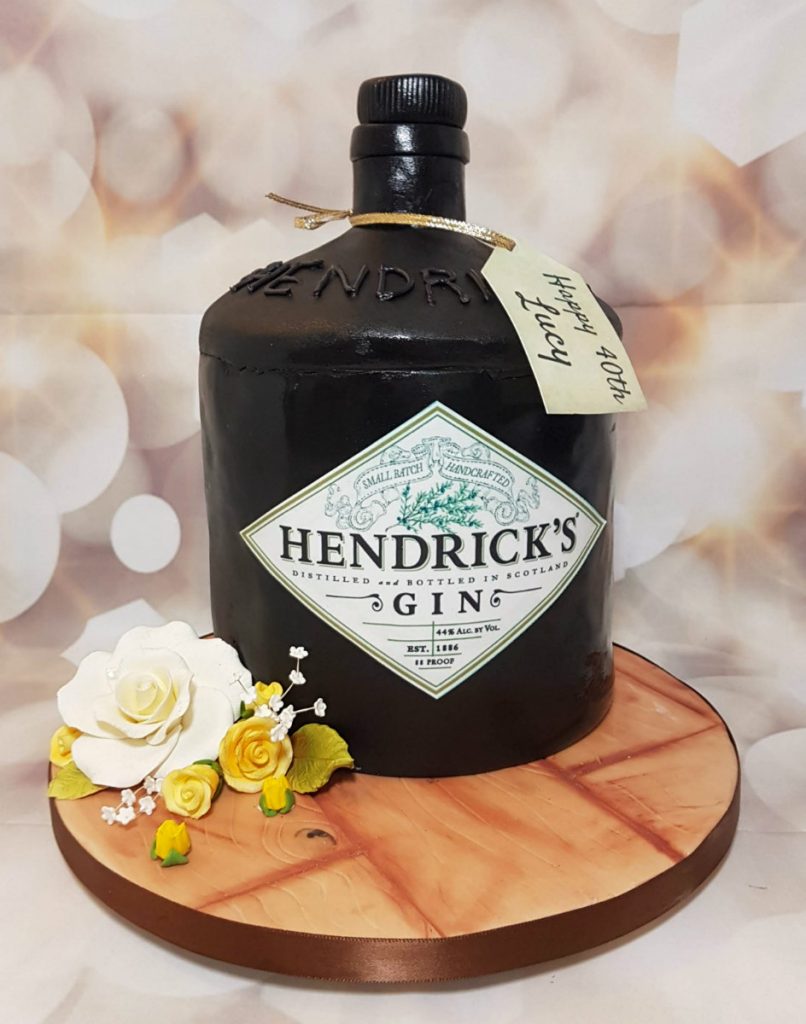 hendricks gin bottle cake - tamworth