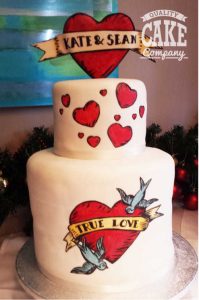 Tattoo rockerbilly novelty kitsch handpainted wedding cake Tamworth West Midlands Staffordshire