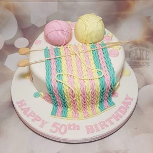 knitting theme birthday cake - tamworth