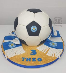 leicester city football shape cake - tamworth