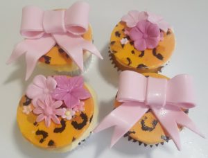 leopard print pink bow cupcakes - Tamworth