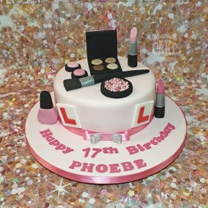 makeup theme 17th birthday cake - tamworth