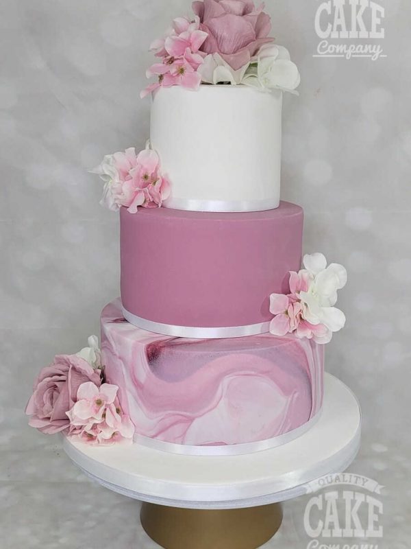 mauve dusky pink wedding cake marble Tamworth West Midlands Staffordshire