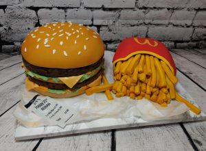 mcDonalds big mac and fries novelty cake - Tamworth