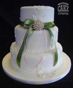 mini flowers with ribbon traditional white wedding cake Tamworth West Midlands Staffordshire