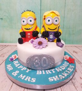 Minion figures joint birthday cake - tamworth