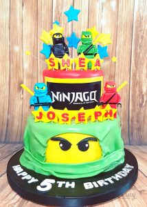 two tier ninjago birthday cake - tamworth