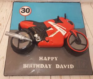 novelty motorbike shaped cake - tamworth