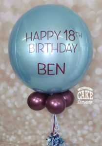 Aston villa colours personalised 18th birthday balloon - Tamworth
