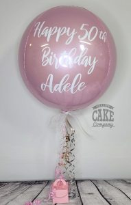 pink 50th birthday personalised balloon - Tamworth
