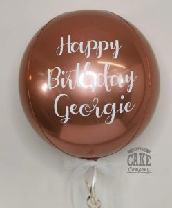 roes gold orb personalised balloon - Tamworth
