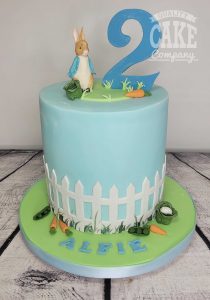 Peter Rabbit cake with fence and model - tamworth