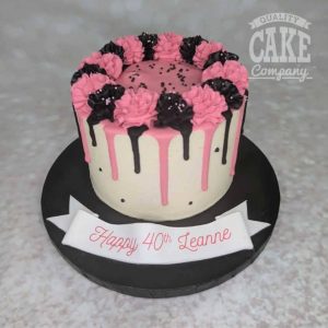 pink and black drip cake - Tamworth