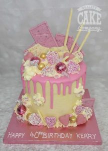 pink chocolate drip cake - Tamworth