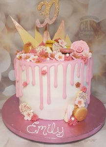 pink floral drip cake - Tamworth