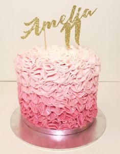 ombre ruffles birthday cake - Tamworth