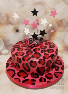 pink leopard print birthday cake - tamworth