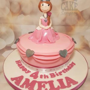 pink princess figure children's birthday cake - Tamworth
