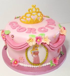 pink princess tiara theme cake - tamworth
