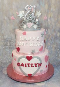 two tier pink princess 21st birthday cake - Tamworth